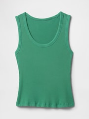 Gap Green Ribbed Knit Cotton Stretch Scoop Vest - Image 2 of 3