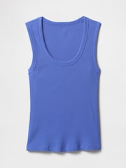 Gap Blue Ribbed Knit Cotton Stretch Scoop Vest - Image 4 of 4