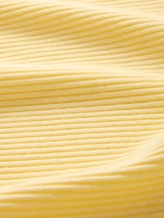 Gap Butter Yellow Ribbed Knit Cotton Stretch Scoop Vest - Image 5 of 5