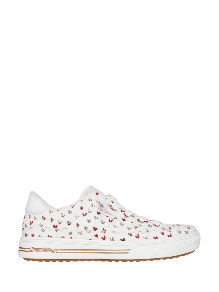 Skechers White Arch Fit Arcade Love On Top Trainers - Image 1 of 5