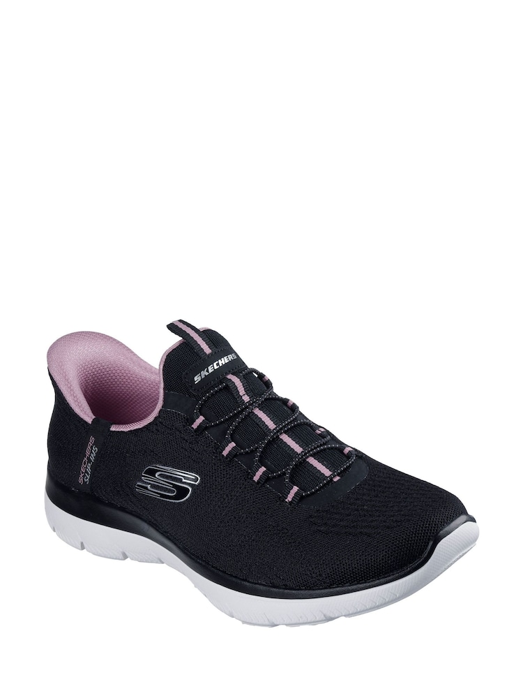Skechers Black Womens Slip In Summits Dazzling Haze Trainers