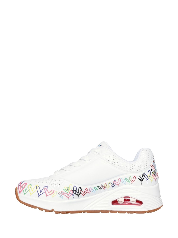 Skechers White UNO Love All Around Trainers - Image 2 of 5 Skechers White UNO Love All Around Trainers - Image 2 of 5