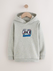 Grey Embroidery Car Older Boys Graphic Print Cross-Over Hoodie (3-16yrs) - Image 1 of 5