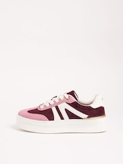Lipsy Pink and Burgundy Faux Suede Chunky Platform Sports Trainer - Image 5 of 5