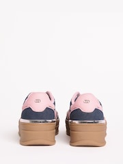 Lipsy Navy Standard Fit Pink Stripe Chunky Gum Trainers - Image 3 of 5