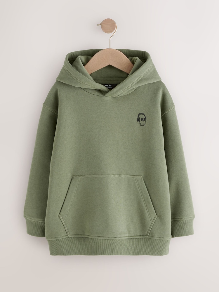 Khaki Green Plain Jersey Hoodie (3-16yrs) - Image 1 of 5