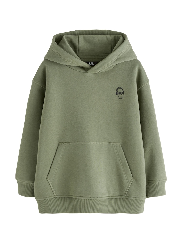 Khaki Green Plain Jersey Hoodie (3-16yrs) - Image 2 of 5
