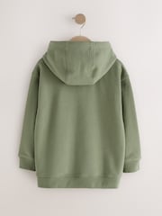 Khaki Green Plain Jersey Hoodie (3-16yrs) - Image 3 of 5
