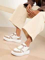 Lipsy Camel Faux Suede Chunky Platform Sports Trainer - Image 2 of 5
