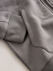 Charcoal Grey Zip Through Plain Zip Through Hoodie (3-16yrs) - Image 4 of 4