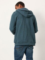 FatFace Brooke Teal Blue Zip Through Hoodie - Image 2 of 6