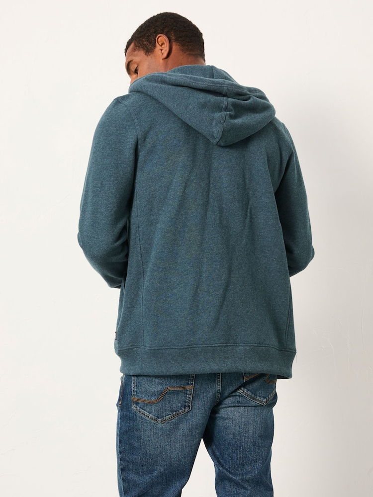 FatFace Brooke Teal Blue Zip Through Hoodie - Image 2 of 6