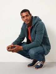 FatFace Brooke Teal Blue Zip Through Hoodie - Image 5 of 6