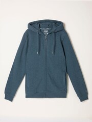 FatFace Brooke Teal Blue Zip Through Hoodie - Image 6 of 6