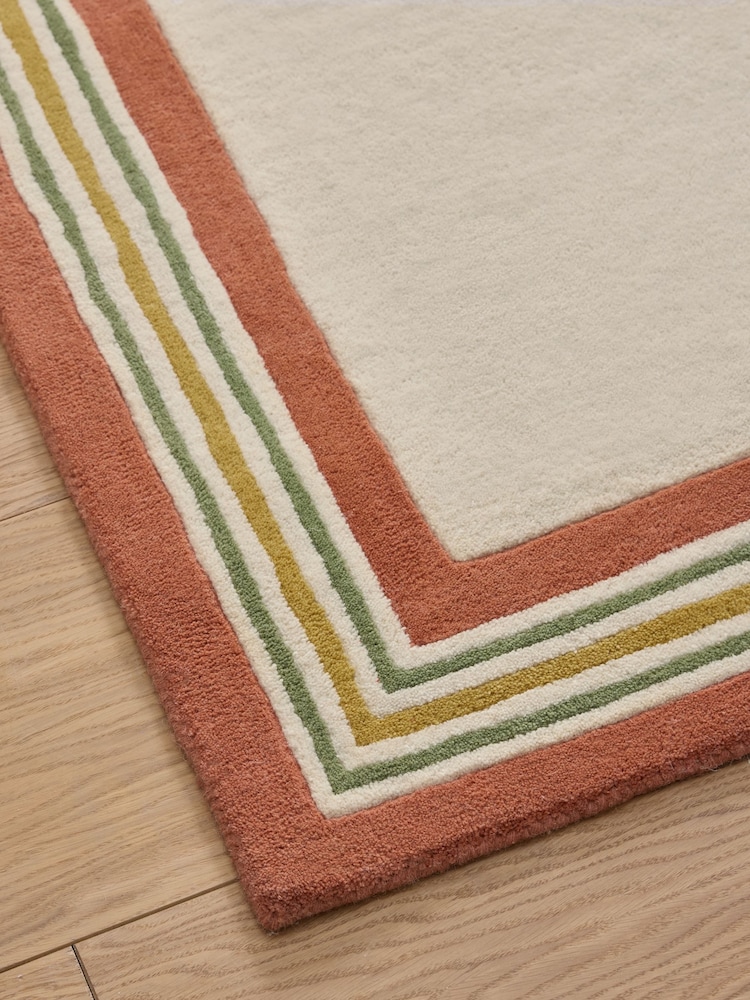 Nina Campbell Natural Park Walk Border Wool Tufted Rug - Image 2 of 5 Nina Campbell Natural Park Walk Border Wool Tufted Rug - Image 2 of 5