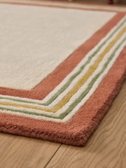 Nina Campbell Natural Park Walk Border Wool Tufted Rug - Image 3 of 5