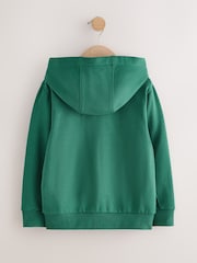 Green Zip Through Plain Zip Through Hoodie (3-16yrs) - Image 2 of 4