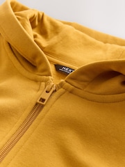 Ochre Yellow Zip Through Plain Zip Through Hoodie (3-16yrs) - Image 3 of 4