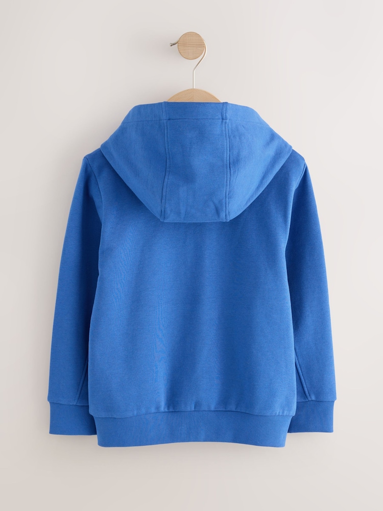 Cobalt Blue Zip Through Plain Zip Through Hoodie (3-16yrs) - Image 2 of 4 Cobalt Blue Zip Through Plain Zip Through Hoodie (3-16yrs) - Image 2 of 4