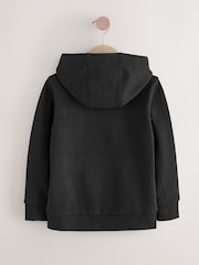 Black Plain Zip Through Hoodie (3-16yrs) - Image 2 of 4