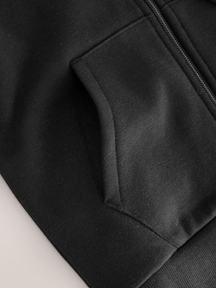 Black Plain Zip Through Hoodie (3-16yrs) - Image 4 of 4