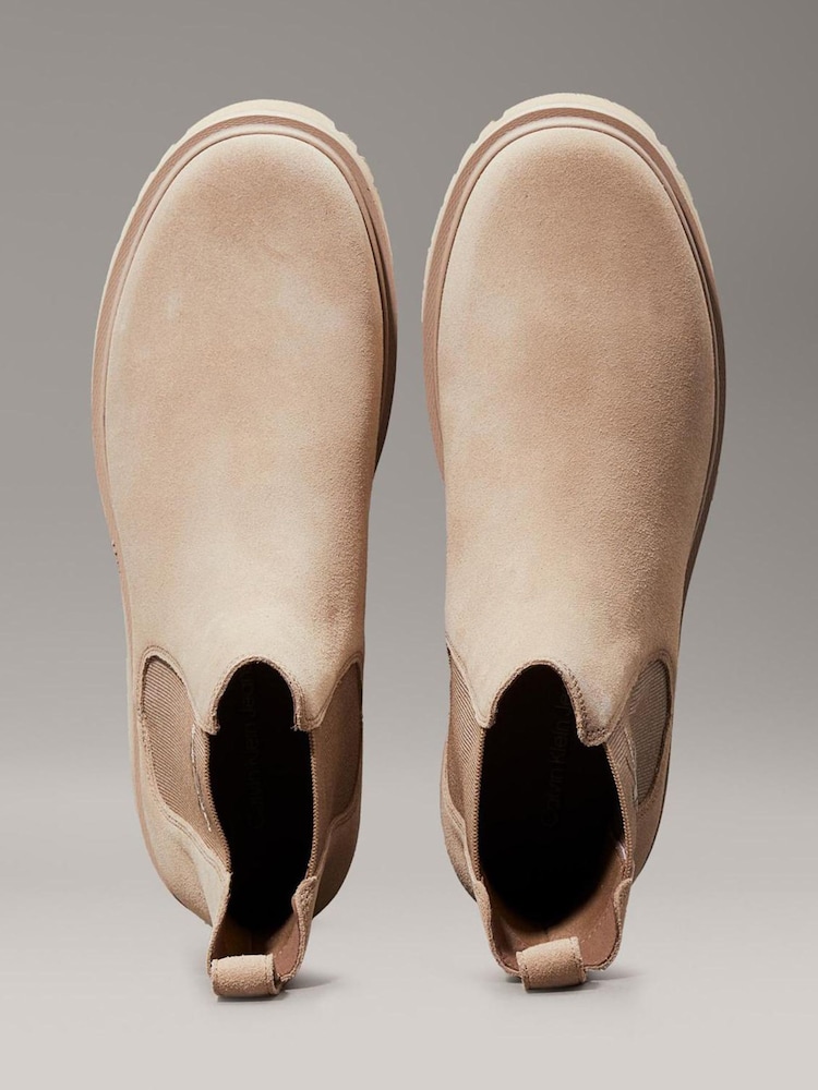 Calvin Klein Brown Eva Mid Iconic Chelsea Boots - Image 3 of 6