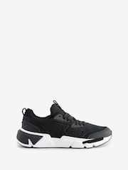 Calvin Klein Black Low Top Lace Up Knit Trainers - Image 1 of 7