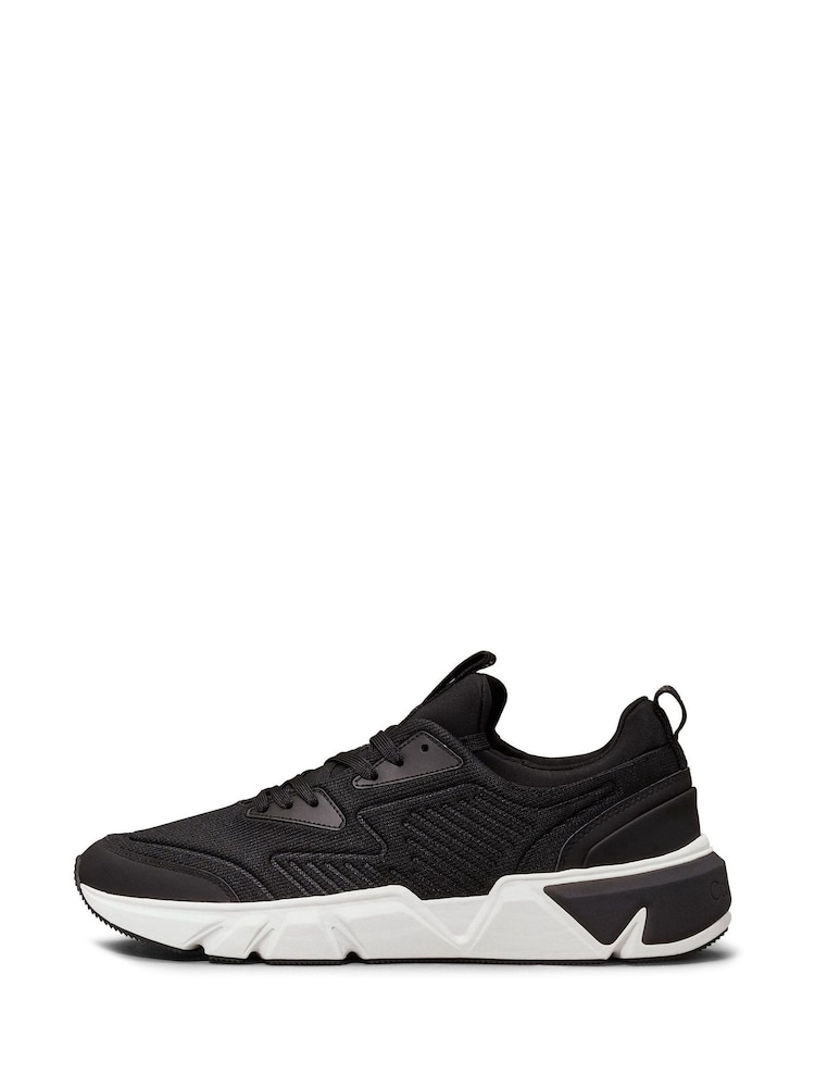 Calvin Klein Black Low Top Lace Up Knit Trainers - Image 2 of 7
