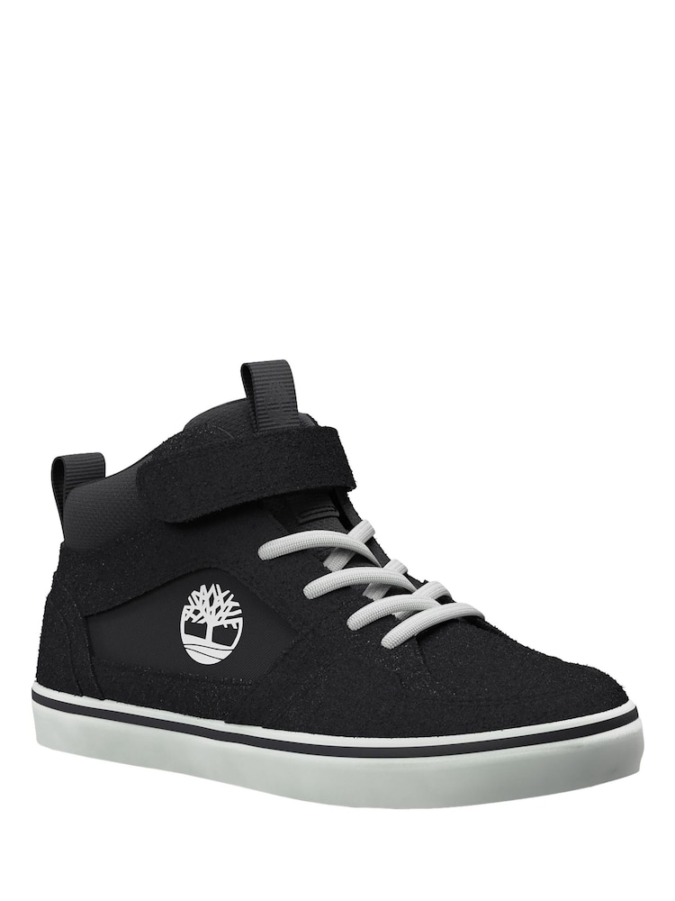 Timberland Stone Jump Hook & Loop Mid Black Shoes - Image 1 of 1