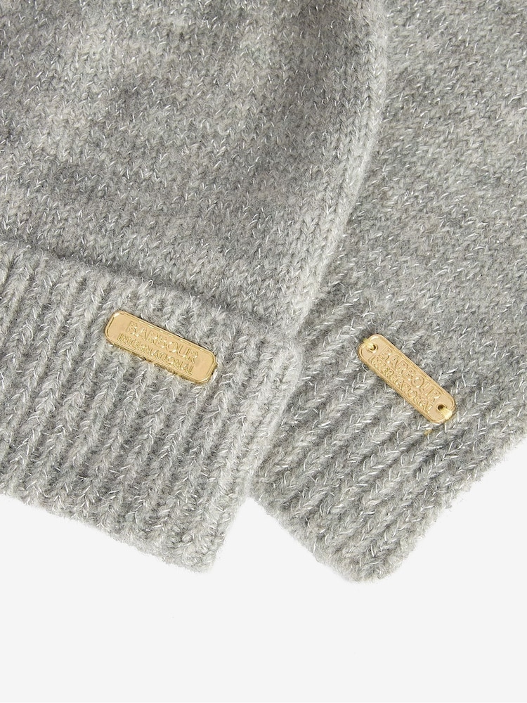 Barbour® International Grey Spark Bean/Scarf Set - Image 4 of 4
