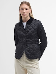 Barbour® Black Deveron Diamond Quilt Lightweight Jacket - Image 1 of 5