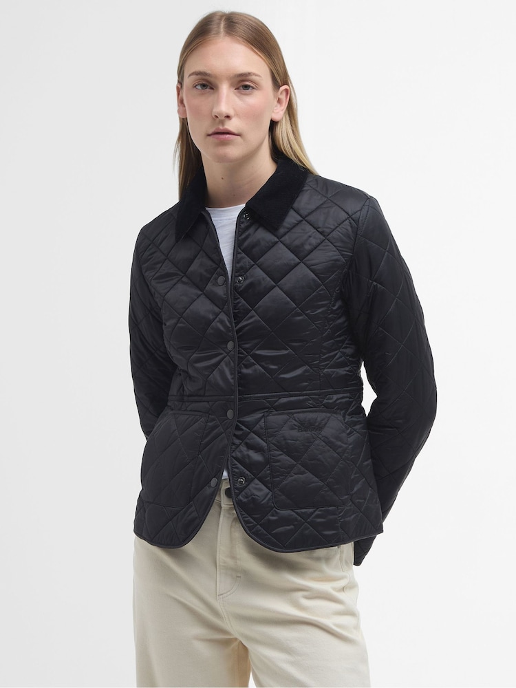 Barbour® Black Deveron Diamond Quilt Lightweight Jacket - Image 1 of 5