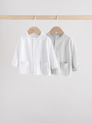 Grey/White Grey and White Knitted Baby Cardigans - Image 1 of 10