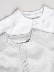 Grey/White Grey and White Knitted Baby Cardigans - Image 7 of 10