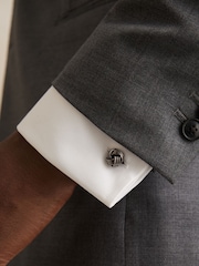 Reiss Gunmetal Callum Cufflinks - Image 2 of 5