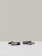 Reiss Gunmetal Tone /Onyx Dexter Cufflinks - Image 3 of 4