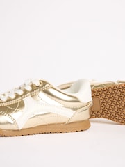 Lipsy Gold Slim Runner Sports Trainers - Image 5 of 5