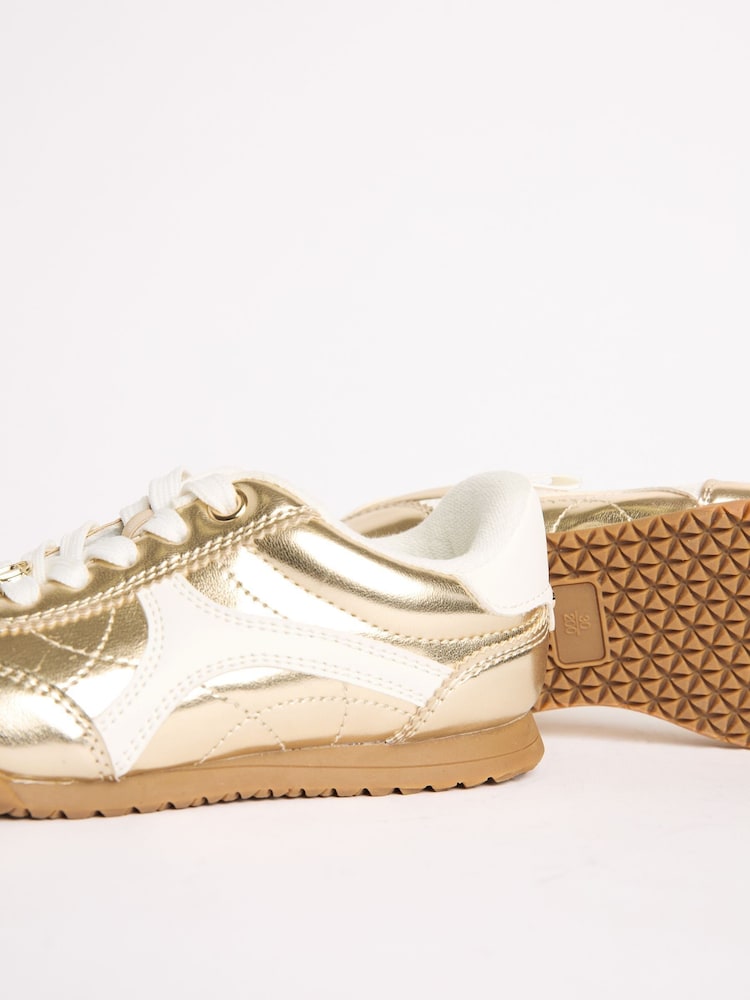 Lipsy Gold Slim Runner Sports Trainers - Image 5 of 5 Lipsy Gold Slim Runner Sports Trainers - Image 5 of 5