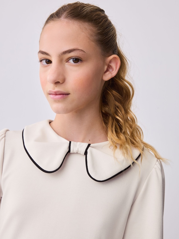 Buy Baker by Ted Baker Bow Collar Pleated Ponte Dress from Next Gibraltar