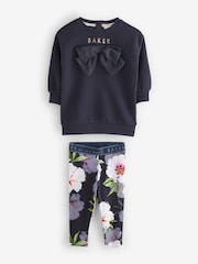 Baker by Ted Baker Longline Bow Sweat Tops & Leggings Set 2 Piece - Image 1 of 5