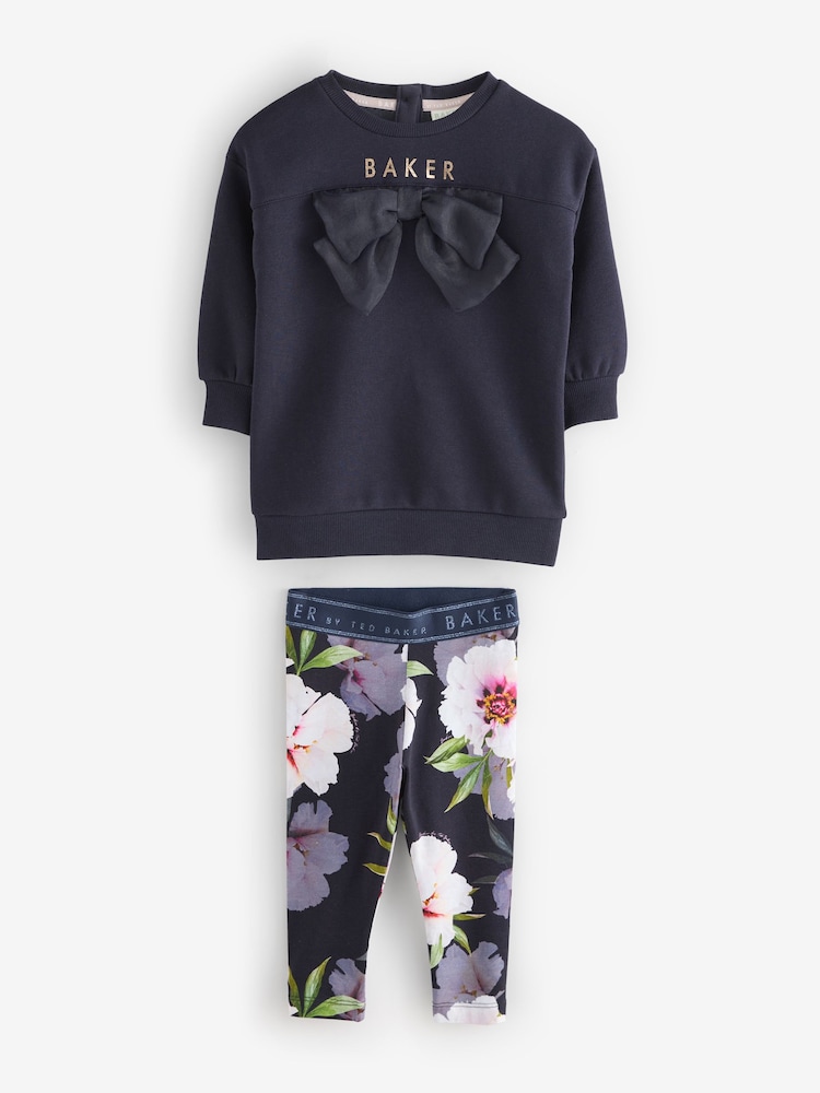 Baker by Ted Baker Longline Bow Sweat Tops & Leggings Set 2 Piece - Image 1 of 5