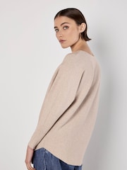 Apricot Natural Appliqué Heart Batwing Jumper - Image 2 of 5