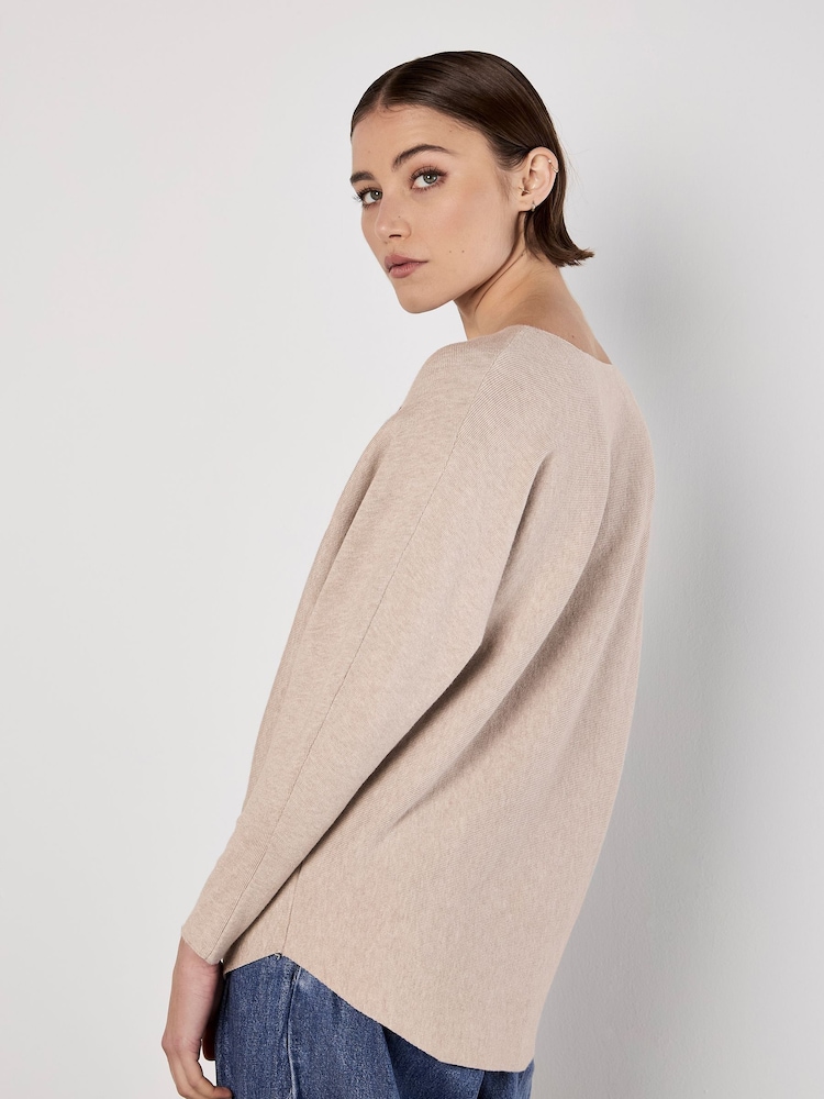 Apricot Natural Appliqué Heart Batwing Jumper - Image 2 of 5
