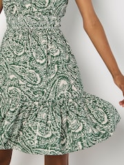 Apricot Green All Over Paisley Milkmaid Dress - Image 3 of 4