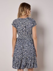 Apricot Blue All Over Paisley Milkmaid Dress - Image 3 of 5