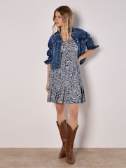 Apricot Blue All Over Paisley Milkmaid Dress - Image 5 of 5