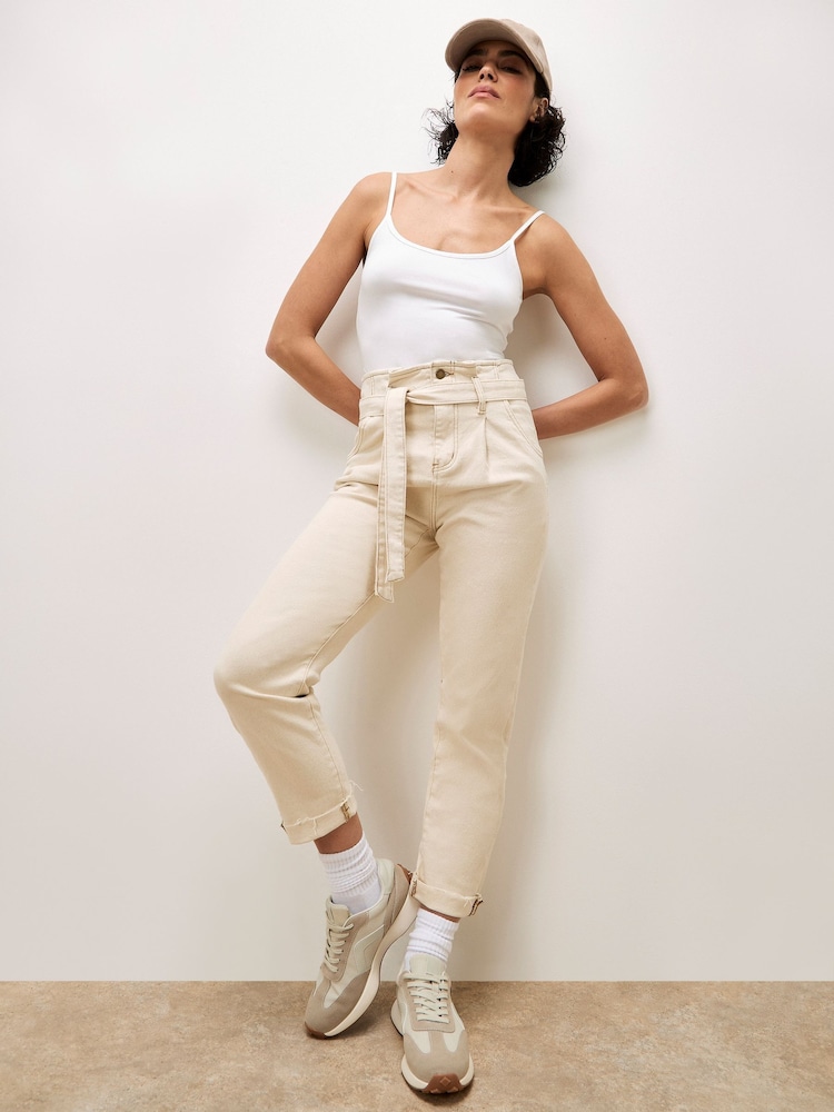 Apricot Cream Stella Mom Jeans - Image 1 of 5