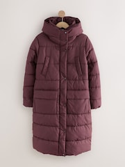 Burgundy Shower Resistant Padded Hooded Coat - Image 7 of 9