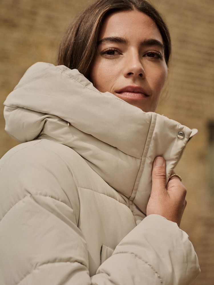 Gilet zippé avec capuche beige femme | Cache Cache