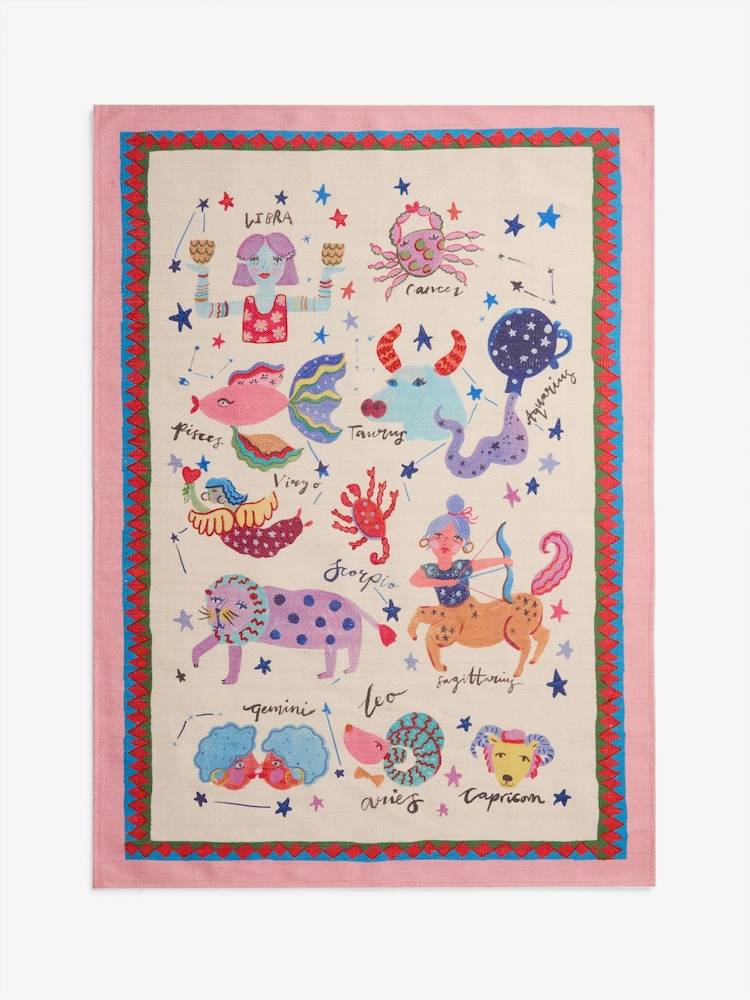 Eleanor Bowmer Multi Astrology Embroidered Flatweave Rug - Image 6 of 6